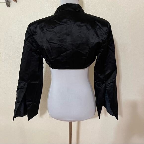 Atior Canyon black cotton silk blend cutout cropped blazer US6 - Picture 5 of 9
